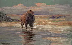 John Innes, Monarch of the Prairie, 1910, oil on wood board