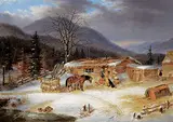 Cornelius Krieghoff, Canadians Preparing for Town, oil on canvas