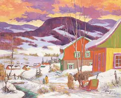 Claude Langevin, Signe d'affection, oil on canvas