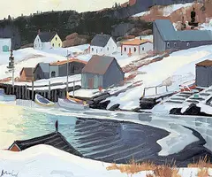 Anthony Law, Winter Afternoon - Herring Cove, Nova Scotia, 1981, oil on wood panel