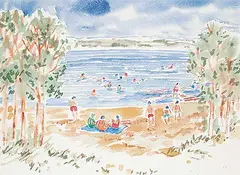 Janet Mitchell, Summer Holidays, watercolour on paper