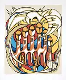Daphne Odjig, Tribute to Courage #37/60, 1978, colour silkscreen on paper