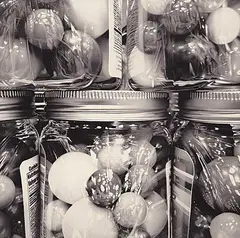 Glen Semple, Gumballs, acrylic on wood board