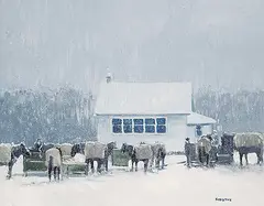 Peter Shostak, It's Really Snowing Now, 2013, oil on canvas
