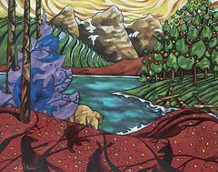 K. Neil Swanson, Spirit Peaks, 2002, oil on wood board