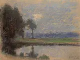 Landscape with Pond by Marc-Aurèle de Foy Suzor-Coté, pastel on paper, sold Apr 2023