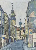 Maxwell Bennett Bates, Untitled - Quiet Street in Nice