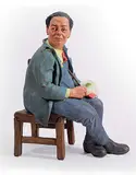 Joseph Fafard, Diego #6/7, 2001, painted bronze sculpture