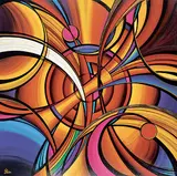 Shirley Elias, Tipping Point, acrylic on canvas