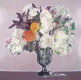 Chris S. Flodberg, Flower Painting, Greys and Purples