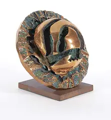 Spinning Galaxy #1/1 by Roy Leadbeater, 2014, bronze sculpture, sold Apr 2023