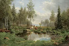 Carl Bøgh, Untitled - Cattle Grazing, oil on canvas