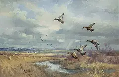 Untitled - Hunting Season by George Browne, oil on canvas, sold Apr 2023