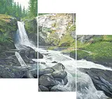 Nathan Birch, Sutherland Falls [Triptych], 2009, acrylic on canvas board