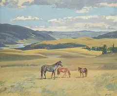 Peter Maxwell Ewart, On the Fred Day Ranch, oil on wood board