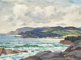 Thomas Hilton Garside, Murray Bay, oil on wood board
