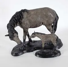 Debra Garside, Devotion Stallion #2/25 and Whisper #1/25, bronze sculpture