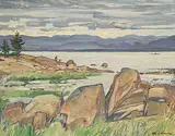Robert Stewart Hyndman, Untitled - Gone Fishing, oil on canvas board