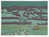 Illingworth Kerr, Turner Valley Nocturne #105/150, colour silkscreen on paper
