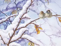 Wee Lee, Stay Warm II, acrylic on silk