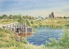 Ernest Luthi, Untitled - Spring Scene, watercolour on paper