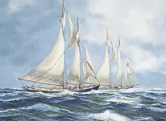 Robert Mcvittie, On the Reach - Blue Nose Schooner, oil on canvas