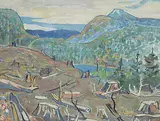 Sidney Charles Mooney, Untitled - After the Burn, acrylic on wood board