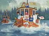 Pauline Thibodeau Paquin, Phoebe's Tugboat - Le Petit Remorqueur, 2002, acrylic on canvas