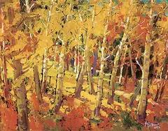 Warm Light by Neil Patterson, oil on wood board, sold Apr 2023