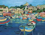 Christine Reimer, Fishing Village - Provence, acrylic on canvas