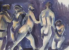 Doukhobors by Clifford Foard Robinson, watercolour on paper, sold Apr 2023