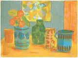 Five Pots #11/50 by John Harold Thomas Snow, colour lithograph on paper, sold Apr 2023