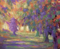 Claude Tremblay, Les Arbres Charges de Vie, acrylic on canvas