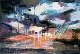 Tristan Tondino, Sunset in Blues, 2010, oil on wood panel
