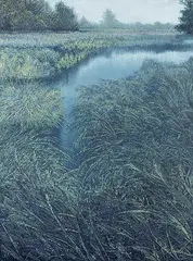 Ken Vincent, Wetlands, acrylic on wood board