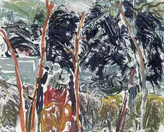 David T. Alexander, Untitled - Blocade, monoprint on paper