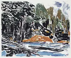 David T. Alexander, Untitled - Leaning In, 1984, monoprint on paper