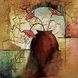 Emmanuel Babak, Solitude, mixed media on paper