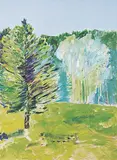 Barbara Ballachey, Meadow Above Sheep River, 1983, oil on canvas