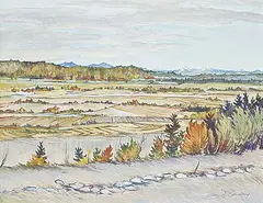 Barry Burdeny, Untitled - Prairie Landscape, oil on wood board