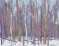 Thomas Frederick Haig Chatfield, Snow Day, acrylic on paper