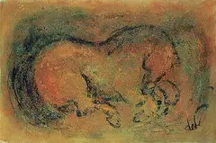 Marcelle Dube, Untitled - Horse, mixed media on paper