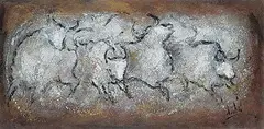 Marcelle Dube, Untitled - Buffalo, mixed media on paper