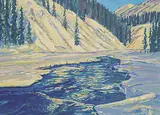 William Duma, Winter River [Spray], oil on canvas board