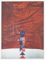 John Kenneth Esler, Signals #19/50, 1978, colour etching on paper