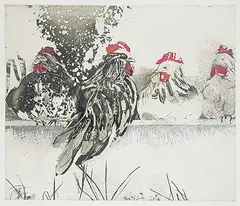 Susan Ford, Clara, Henry, Belle and Kate #9/20, colour etching on paper