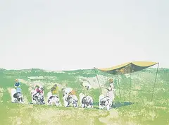 Alexandra Haeseker, Tents Moment #18/20, colour lithograph on paper