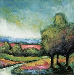 Twilight by Neal Gregory, acrylic on paper, sold Mar 2023