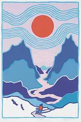 Ted Harrison, The Eagles #30/150, 1985, colour silkscreen on paper