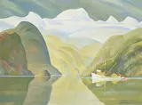 Ronald Threlkeld Jackson, Autumn Glow North B.C. Coast, Nr. Naas, oil on canvas board